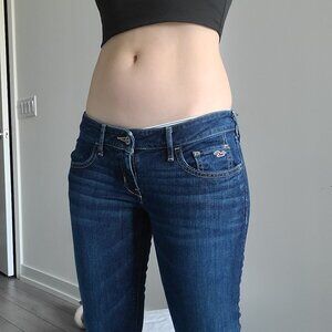 Hollister Super Low-Rise Logo Bootcut Denim Jeans
